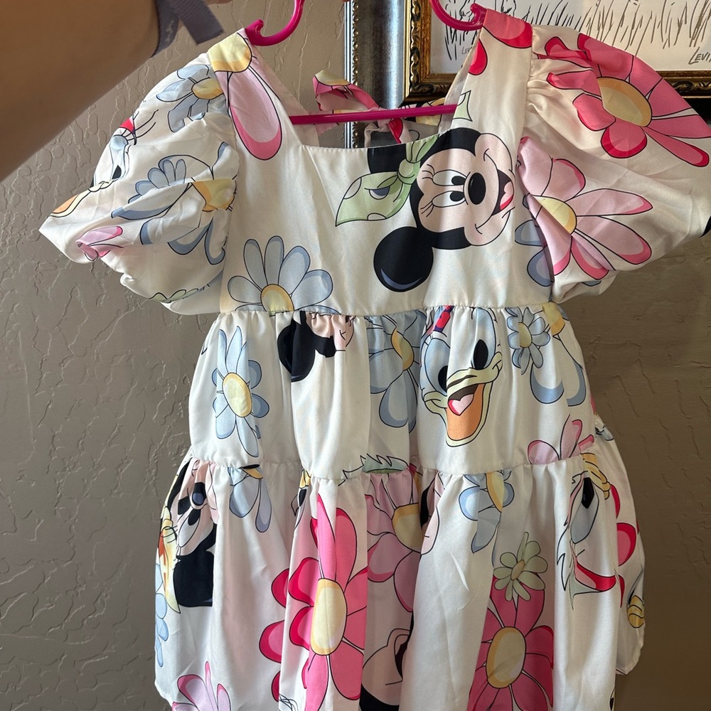 Disney Kids Dress with Pink and White Floral Pattern
